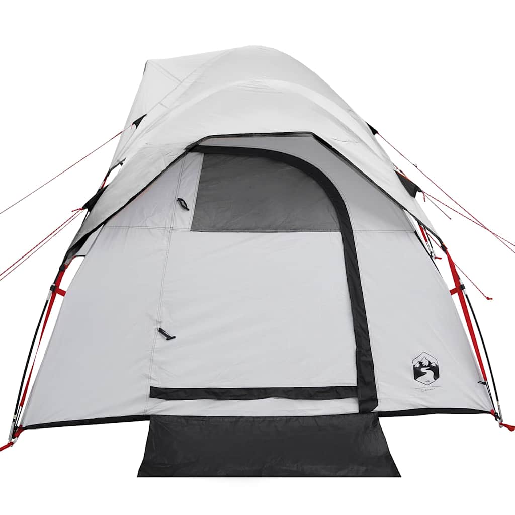 Tenda Campeggio 5 Persone Bianca Tessuto Oscurante Impermeabile
