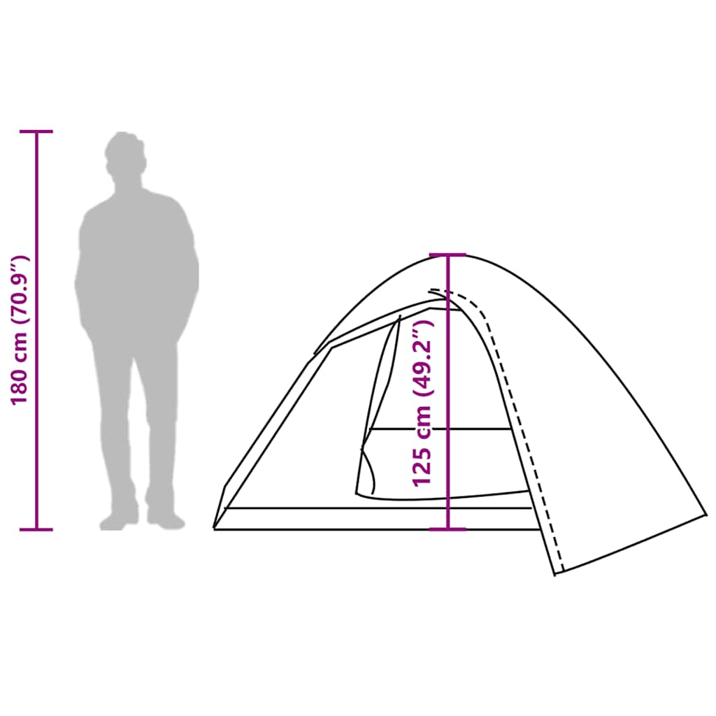 Tenda da Campeggio a Cupola 3 Persone Mimetica Impermeabile
