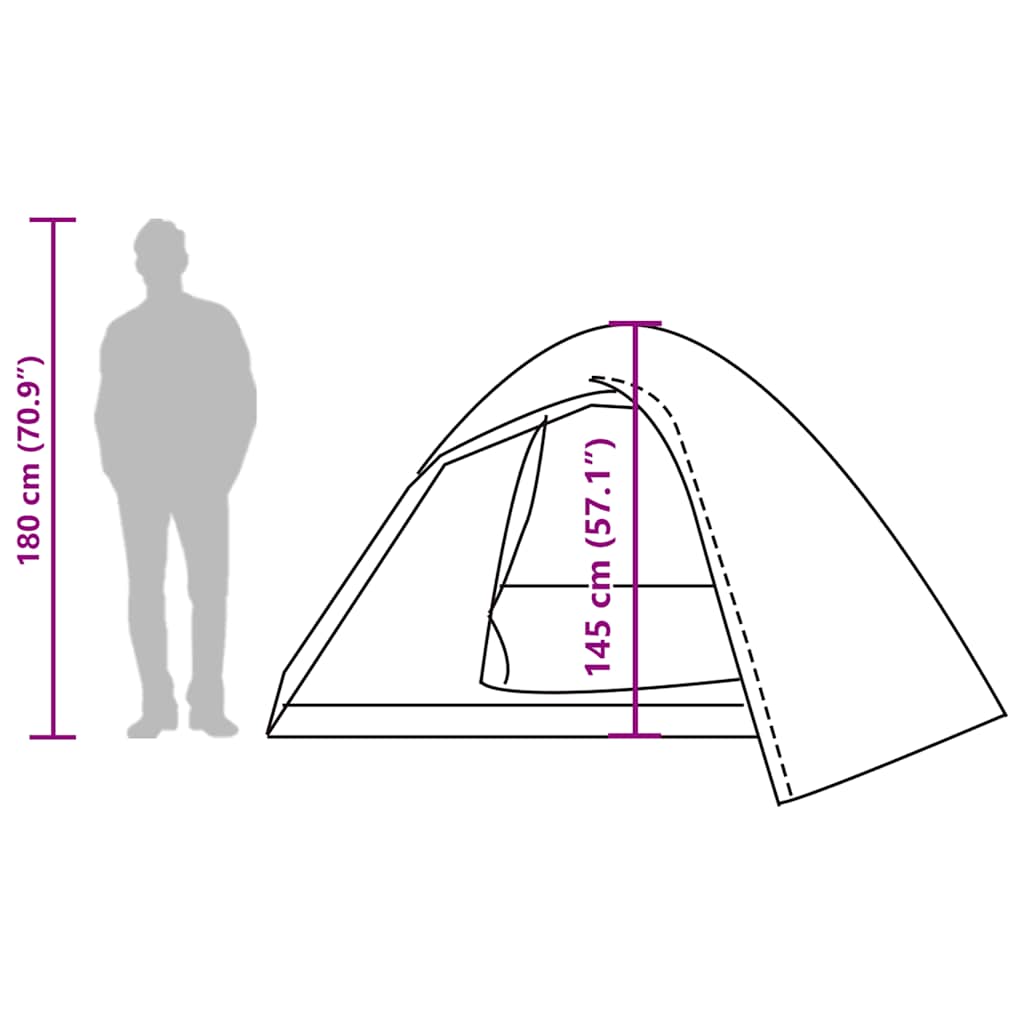 Tenda da Campeggio a Cupola per 4 Persone Marrone Impermeabile