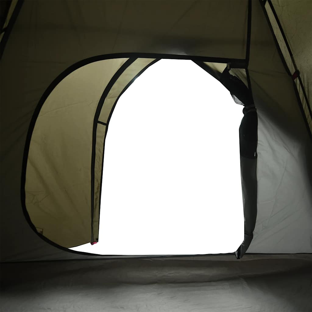 Tenda da Campeggio a Cupola per 4 Persone Marrone Impermeabile