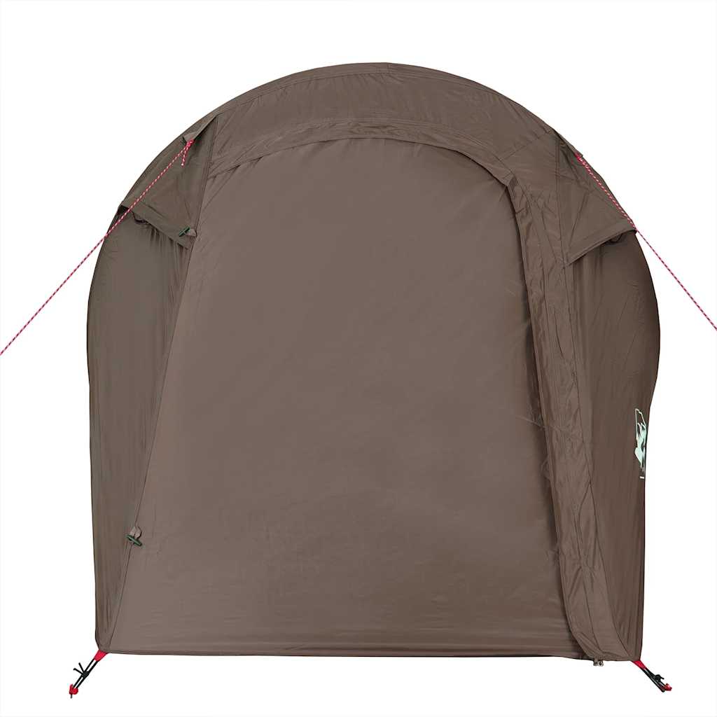 Tenda da Campeggio a Tunnel per 2 Persone Marrone Impermeabile