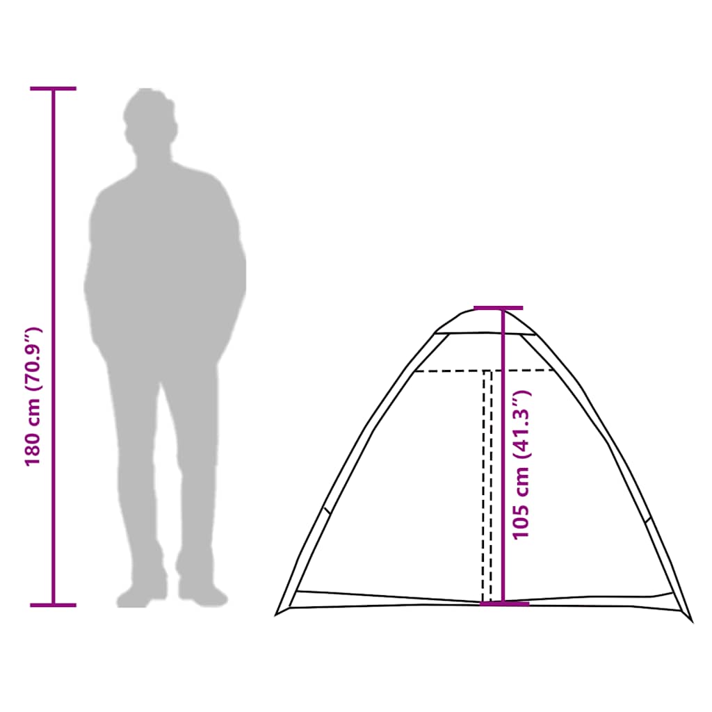 Tenda da Campeggio a Cupola 2 Persone Verde Oliva Impermeabile