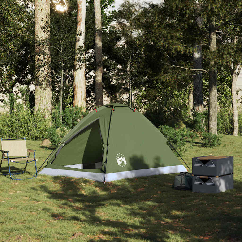 Tenda da Campeggio a Cupola 2 Persone Verde Oliva Impermeabile
