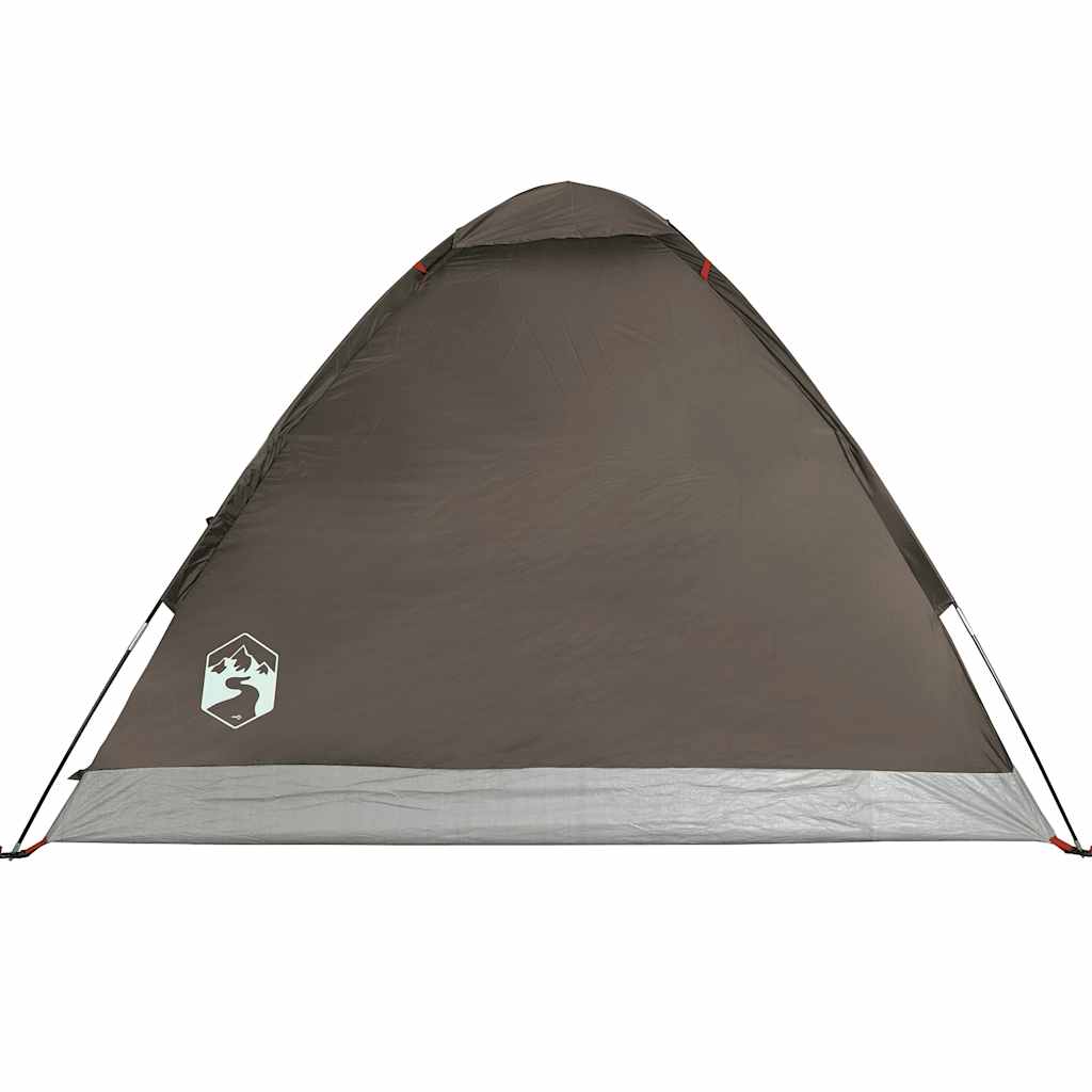 Tenda da Campeggio a Cupola per 4 Persone Marrone Impermeabile