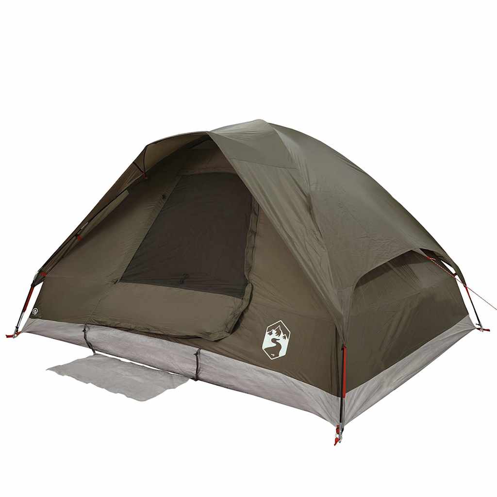Tenda da Campeggio a Cupola per 2 Persone Marrone Impermeabile