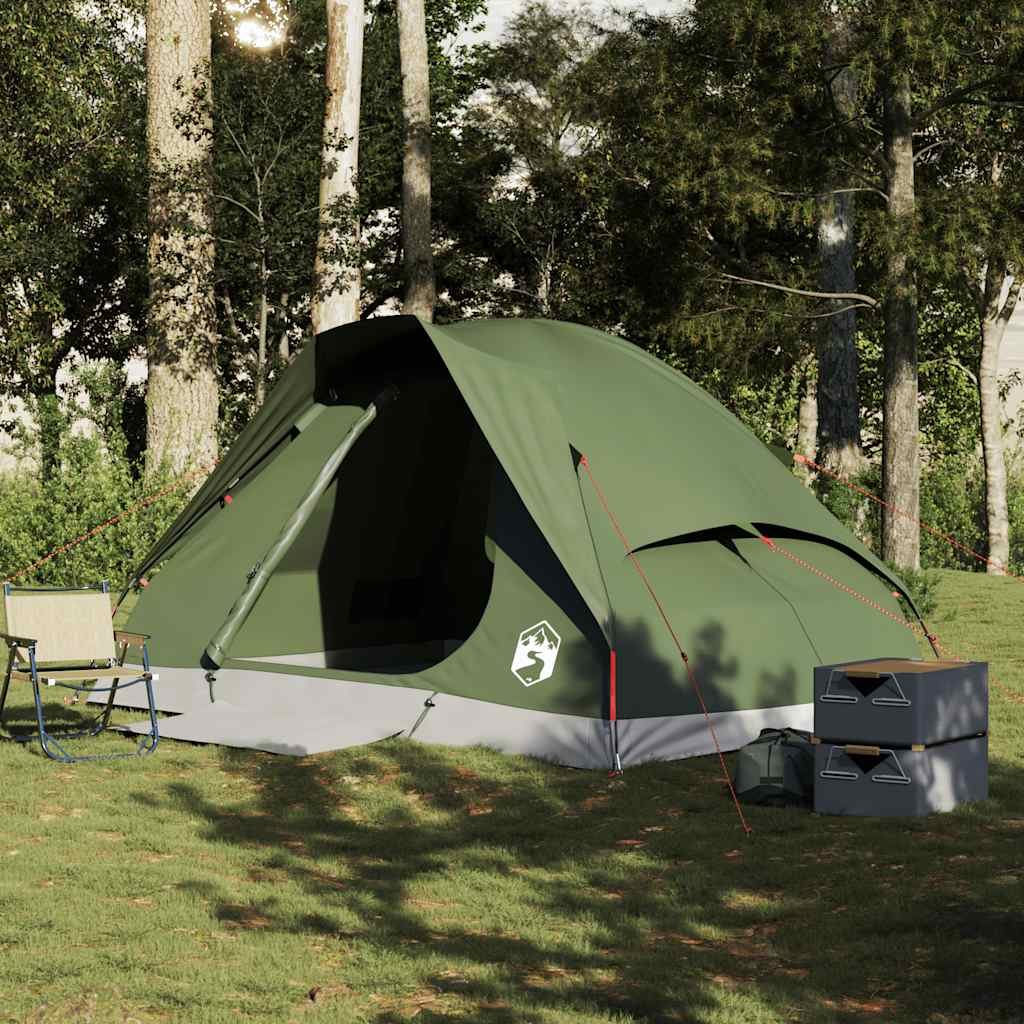 Tenda da Campeggio a Cupola 4 Persone Verde Oliva Impermeabile