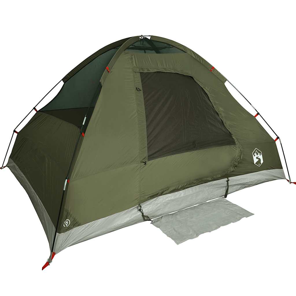 Tenda da Campeggio a Cupola 4 Persone Verde Oliva Impermeabile