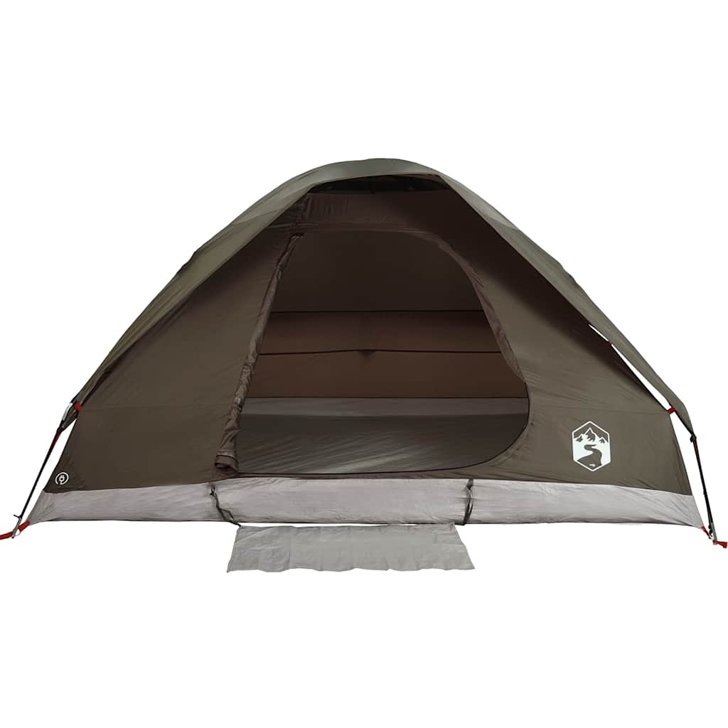 Tenda da Campeggio a Cupola per 4 Persone Marrone Impermeabile