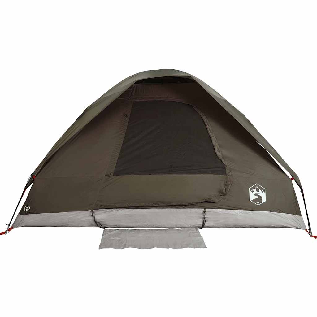Tenda da Campeggio a Cupola per 4 Persone Marrone Impermeabile