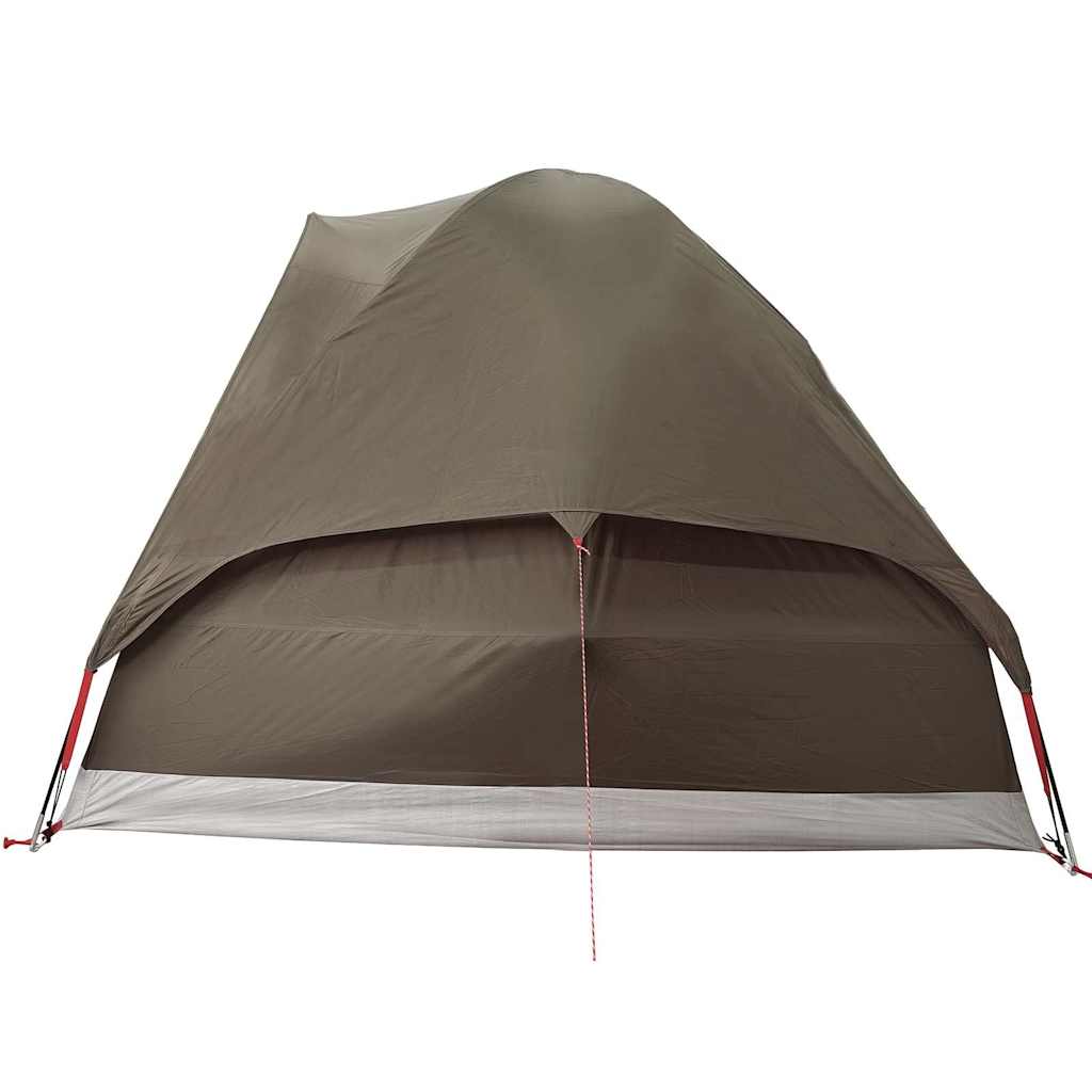 Tenda da Campeggio a Cupola per 4 Persone Marrone Impermeabile