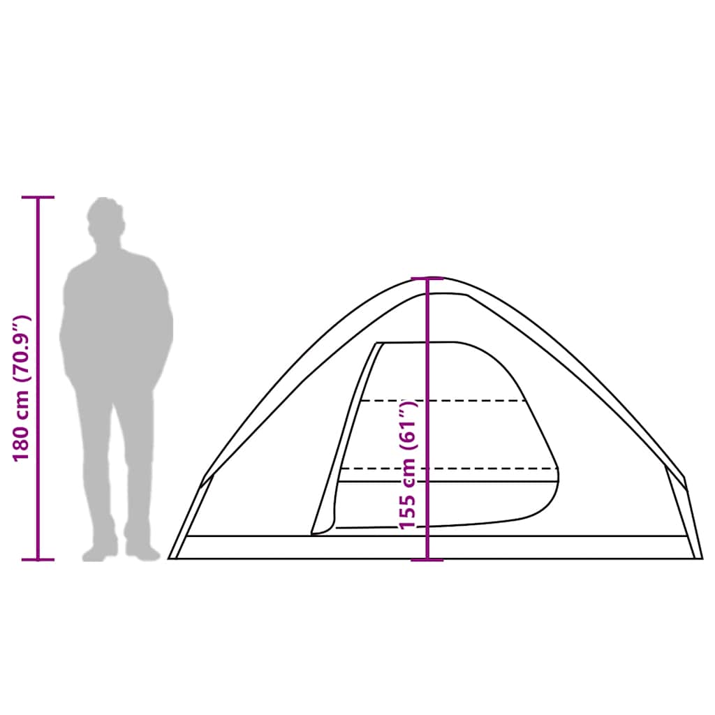Tenda da Campeggio a Cupola 4 Persone Mimetica Impermeabile