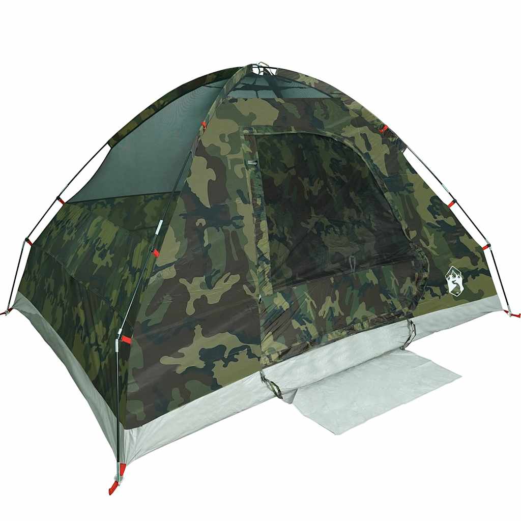 Tenda da Campeggio a Cupola 4 Persone Mimetica Impermeabile