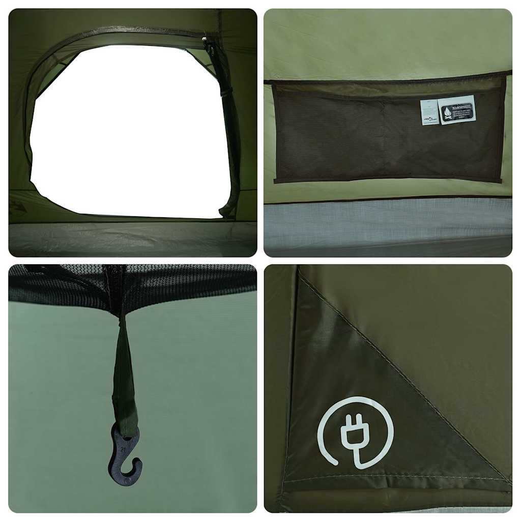 Tenda Familiare a Cupola 6 Persone Verde Oliva Impermeabile