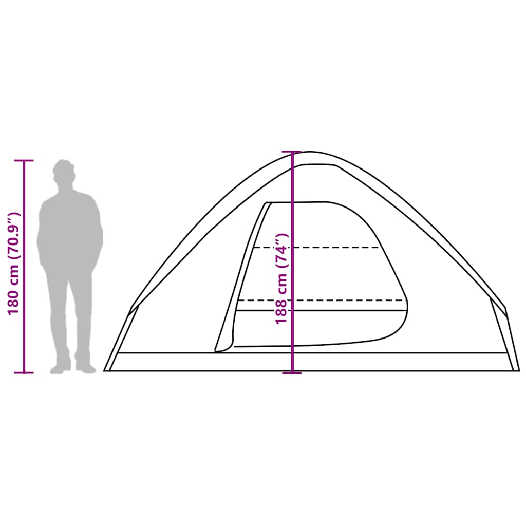 Tenda Familiare a Cupola 6 Persone Verde Oliva Impermeabile