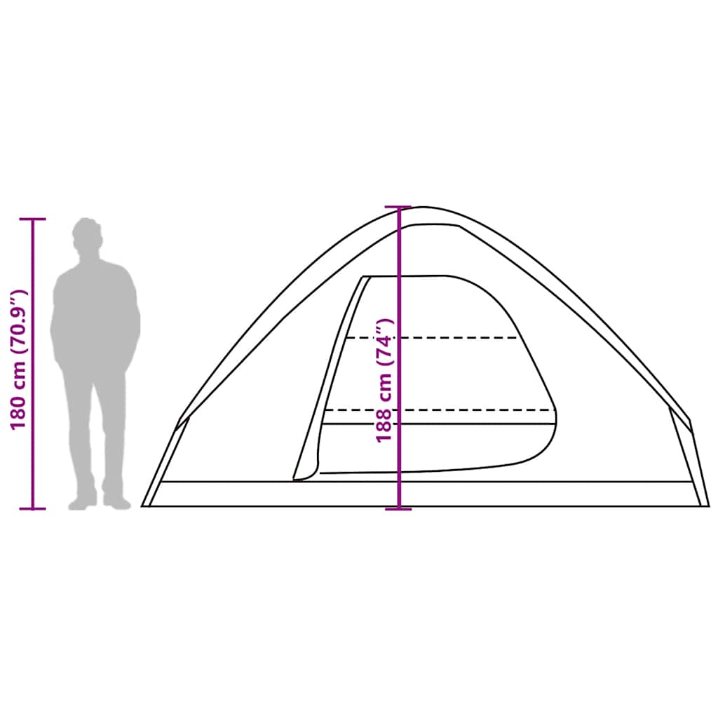 Tenda da Campeggio a Cupola per 6 Persone Marrone Impermeabile