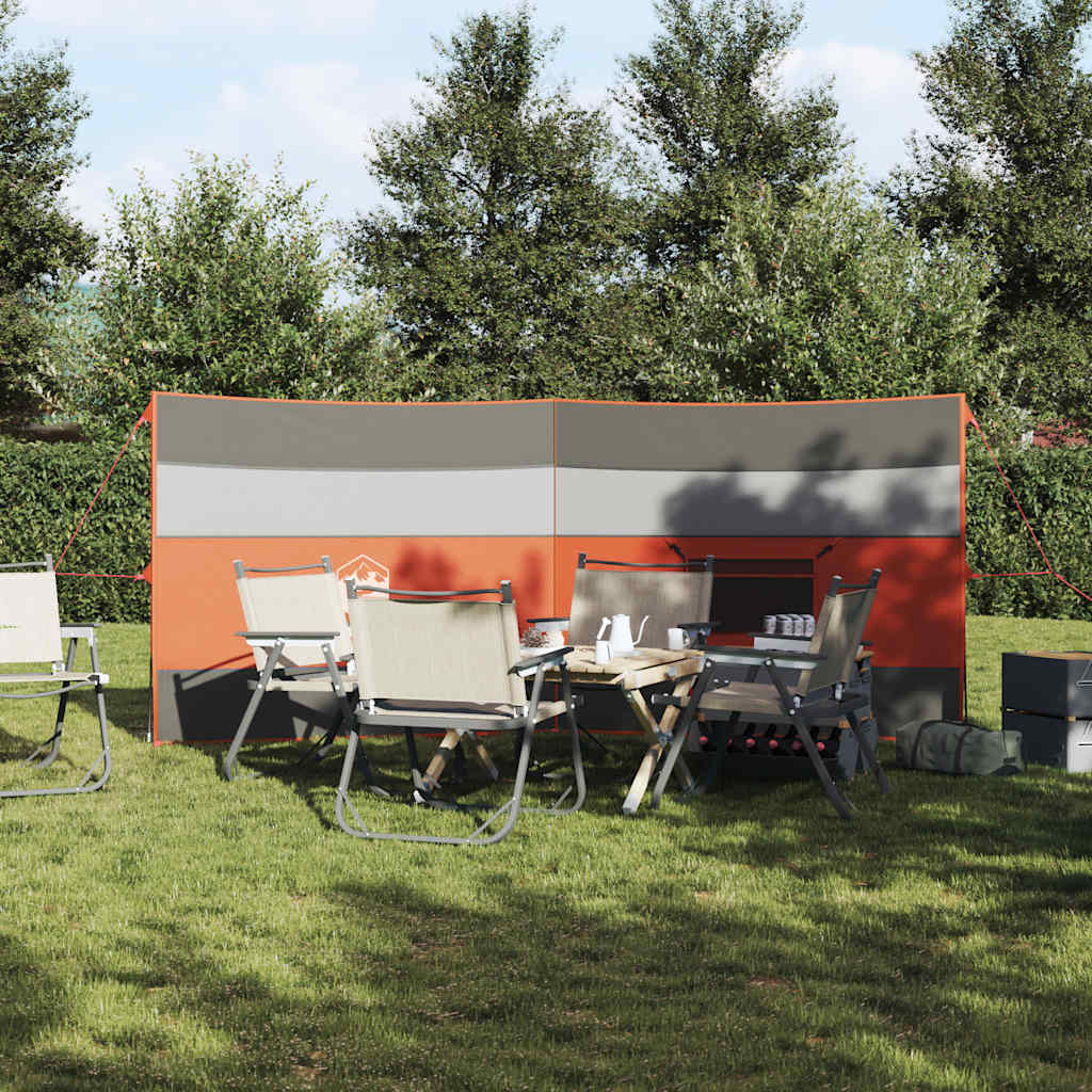 Frangivento Campeggio Grigio Arancione 340x130 cm Impermeabile