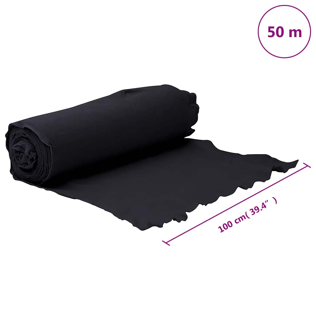 Membrana Geotessile Nera 1x50 m in Fibra di Poliestere