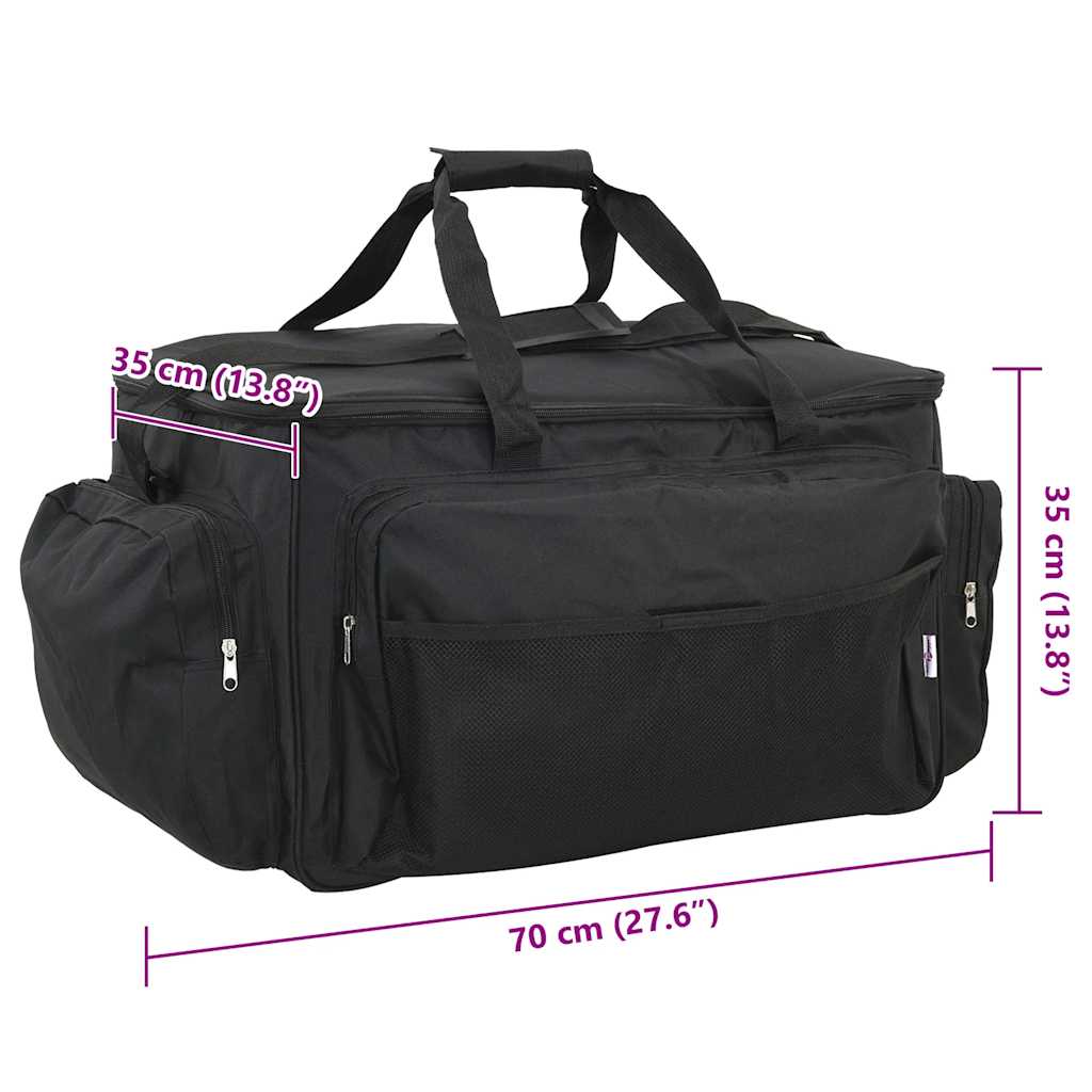 Borsa da Pesca Impermeabile Nera in Tessuto Oxford