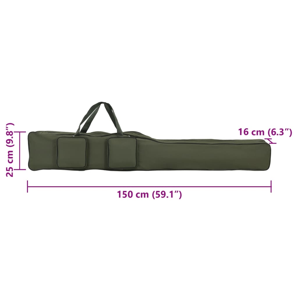 Borsa per Canna da Pesca Verde 150 cm in Tessuto Oxford