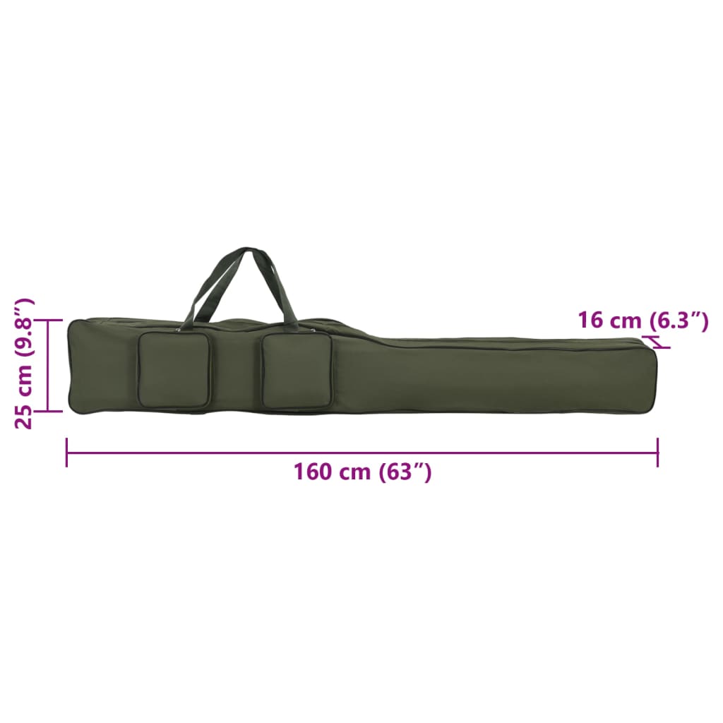 Borsa per Canna da Pesca Verde 160 cm in Tessuto Oxford