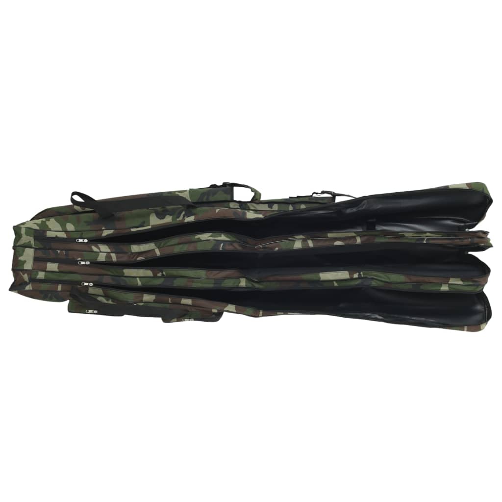 Borsa per Canna da Pesca Verde Mimetico 150 cm Tessuto Oxford