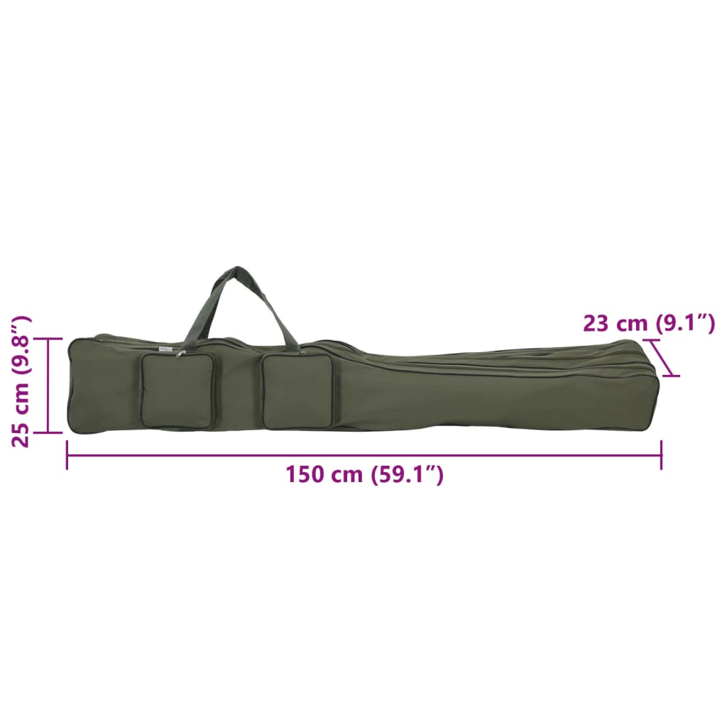Borsa per Canna da Pesca Verde 150 cm in Tessuto Oxford