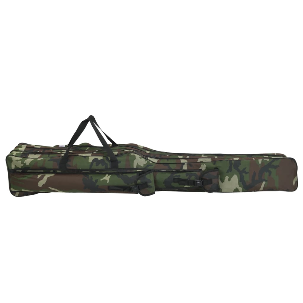 Borsa per Canna da Pesca Verde Mimetico 160 cm Tessuto Oxford