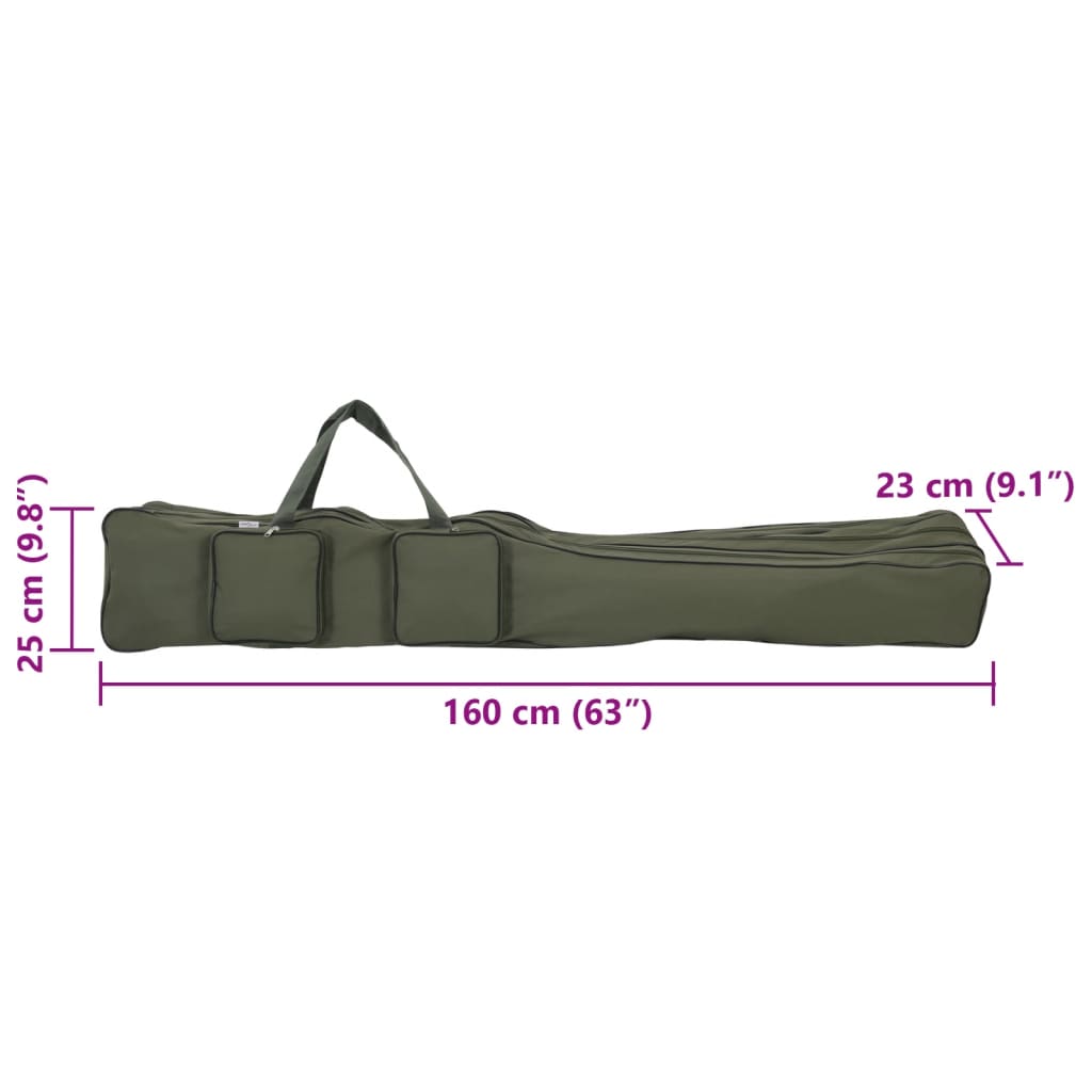Borsa per Canna da Pesca Verde 160 cm in Tessuto Oxford