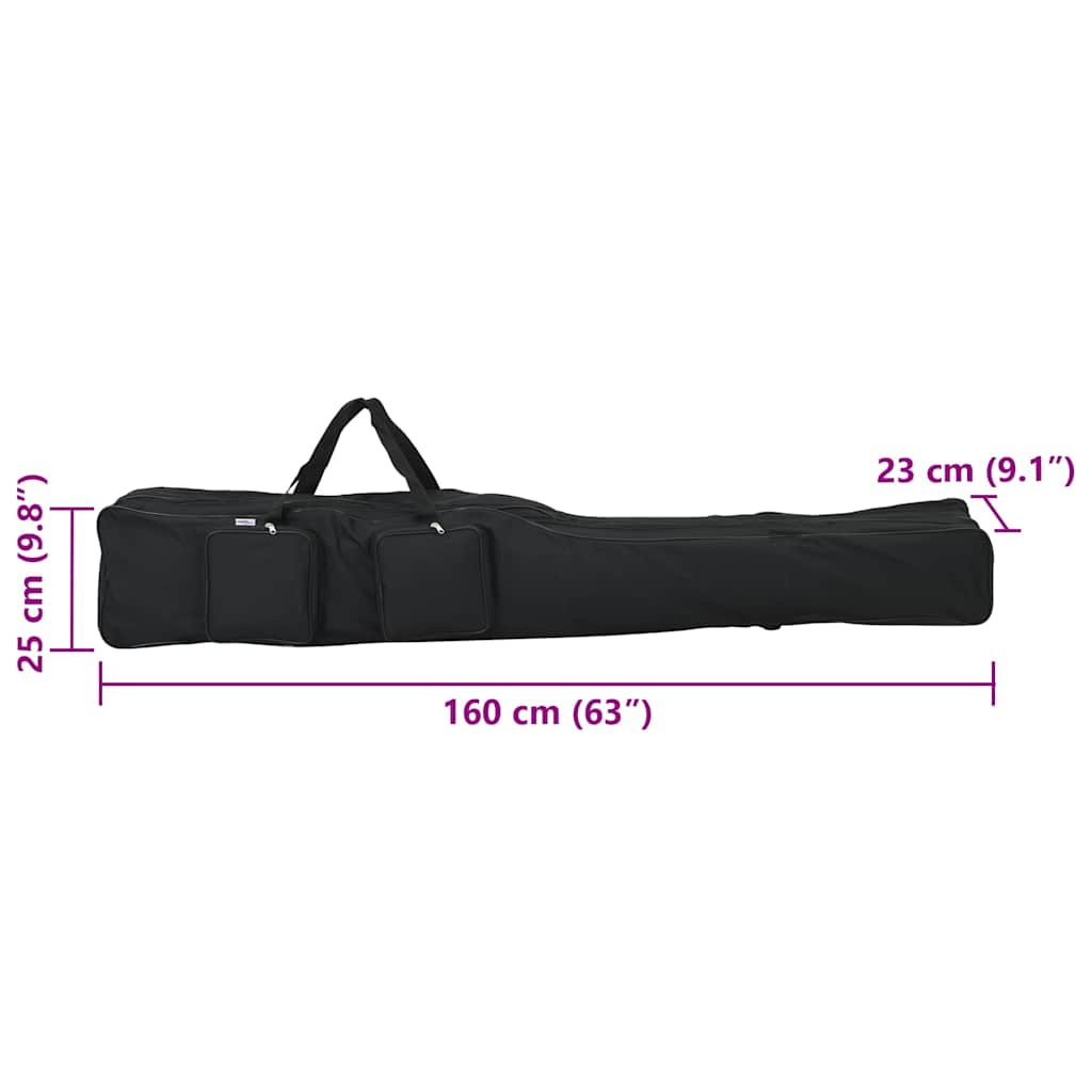 Borsa per Canna da Pesca Nera 160 cm in Tessuto Oxford