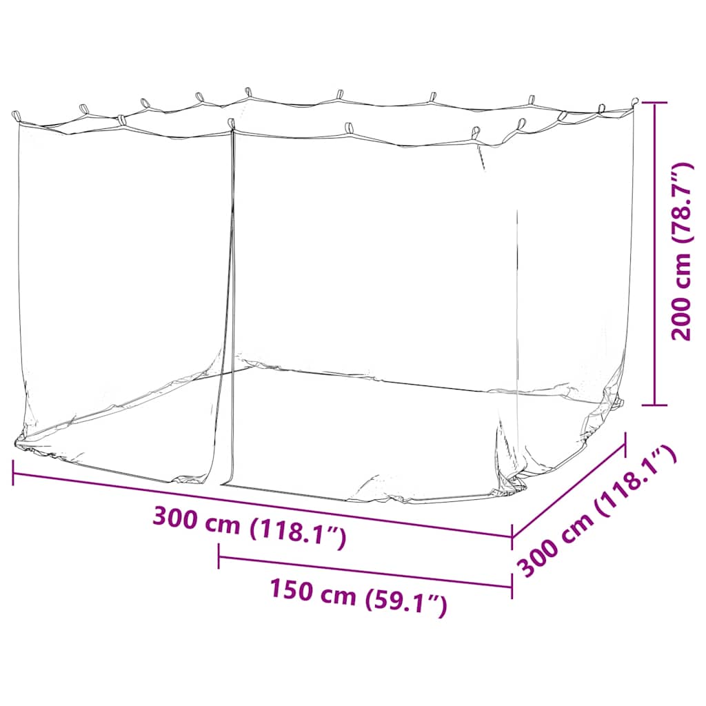 Zanzariera per gazebo Rettangolare 220 mesh Bianco Poliestere
