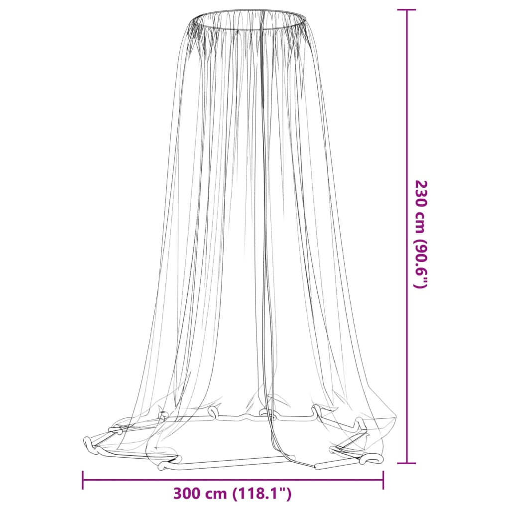 Zanzariera per Ombrellone 220 Rete Nera Φ300x230 cm