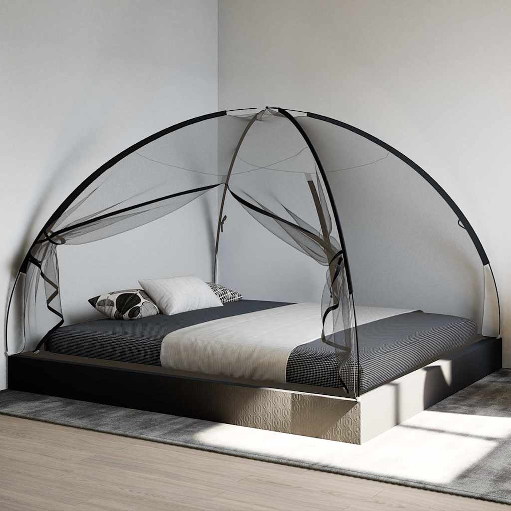 Zanzariera Mongolia con Porte 220 Rete Nera 200x180x135 cm