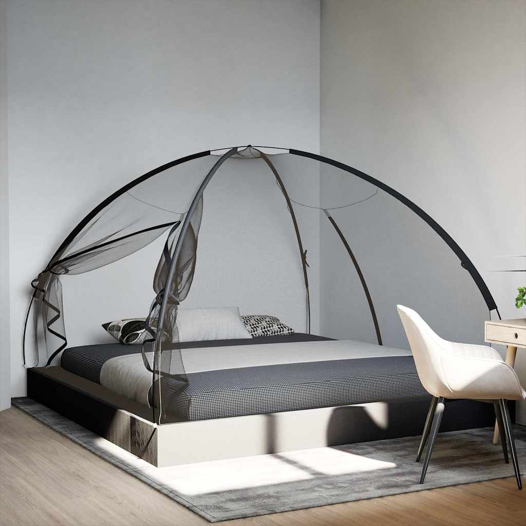 Zanzariera Mongolia con Porte 220 Rete Nera 200x200x135 cm