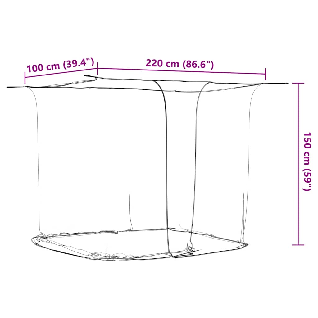 Rete per zanzare per letto Rettangolare 156 mesh Poliestere