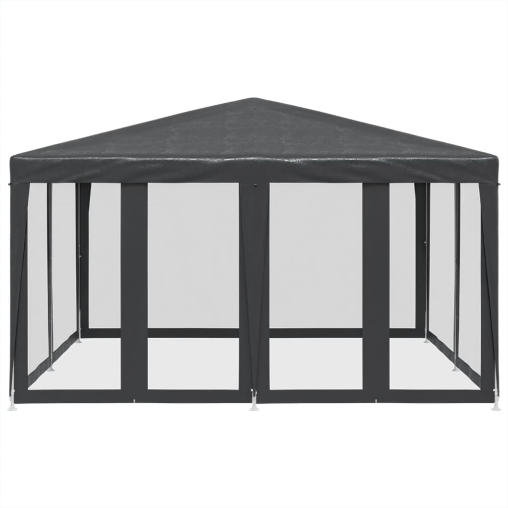 Tenda per Feste con 8 Pareti in Rete Antracite 4x4 m in HDPE