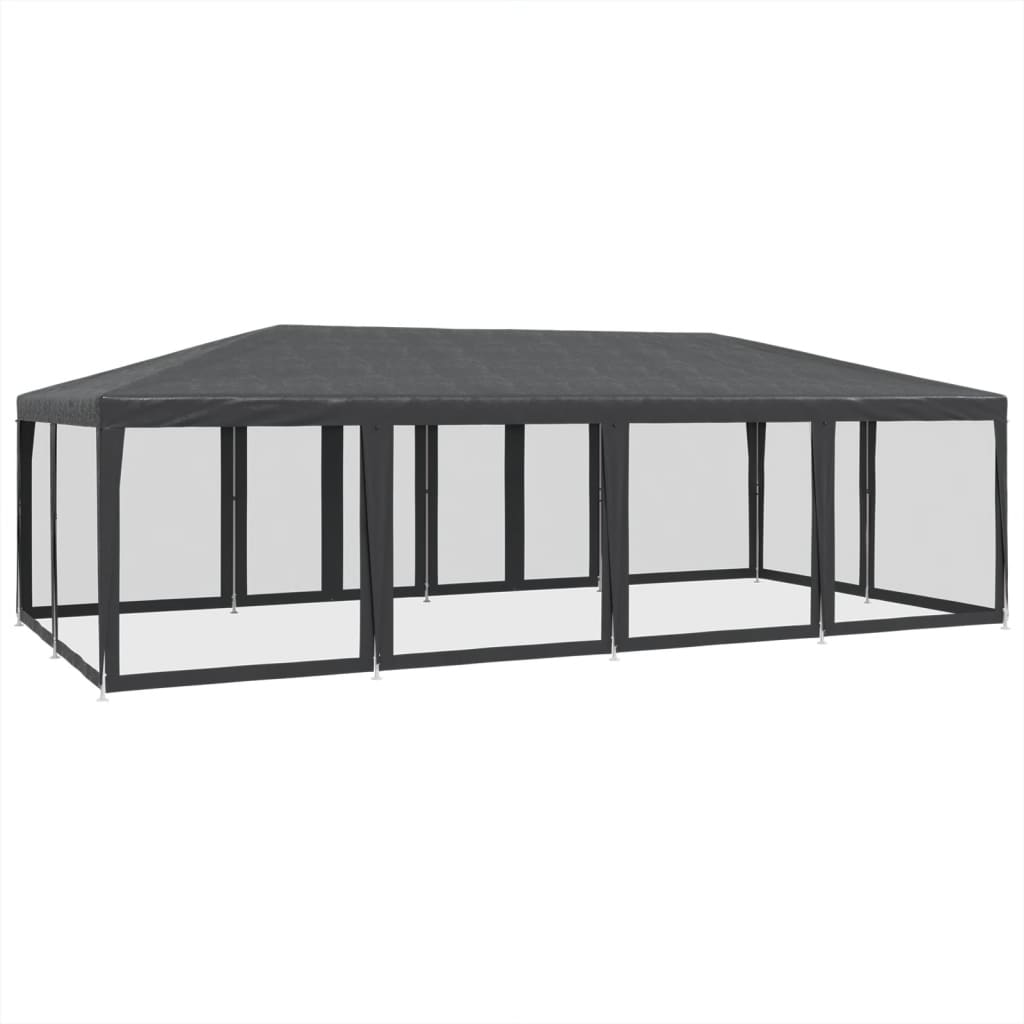 Tenda per Feste con 12 Pareti in Rete Antracite 8x4 m in HDPE