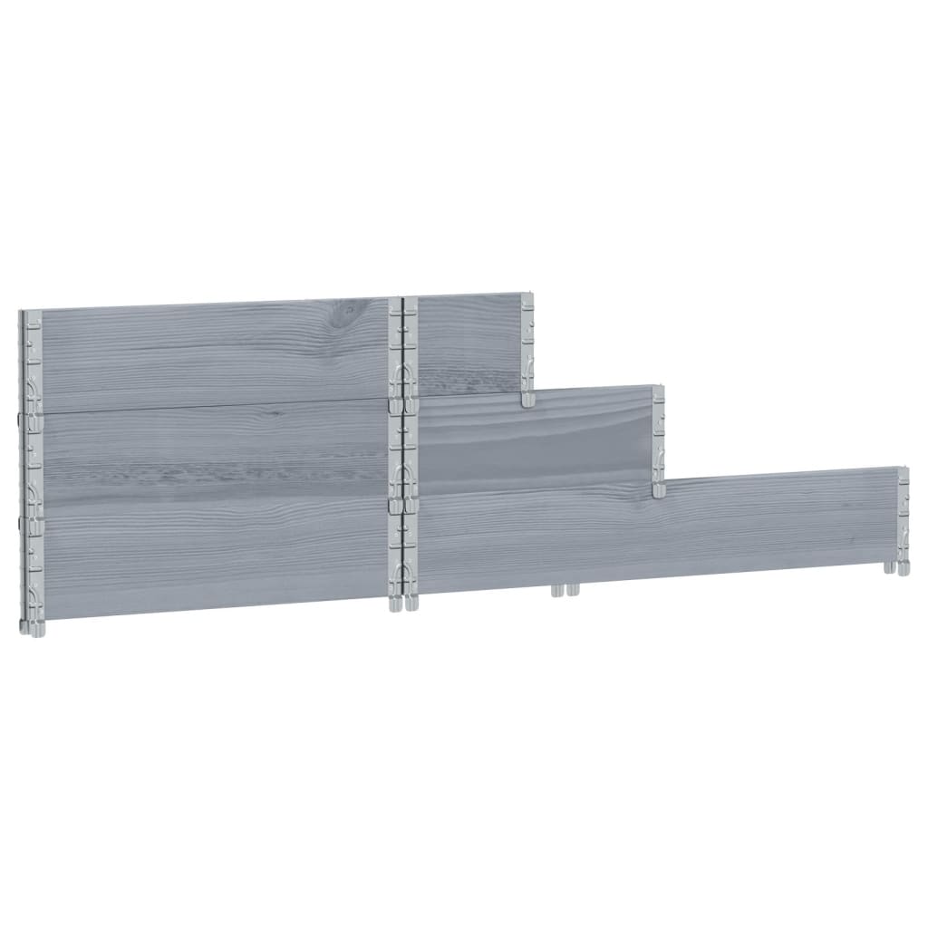 Fioriera Rialzata a 3 Livelli Grigia 120x80 cm Legno di Pino
