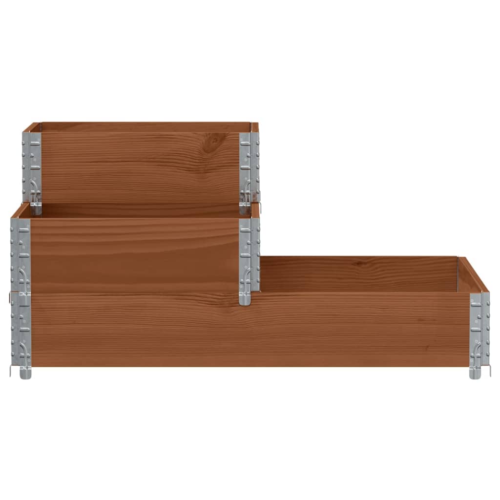 Fioriera Rialzata a 3 Livelli Marrone 120x80 cm Legno di Pino