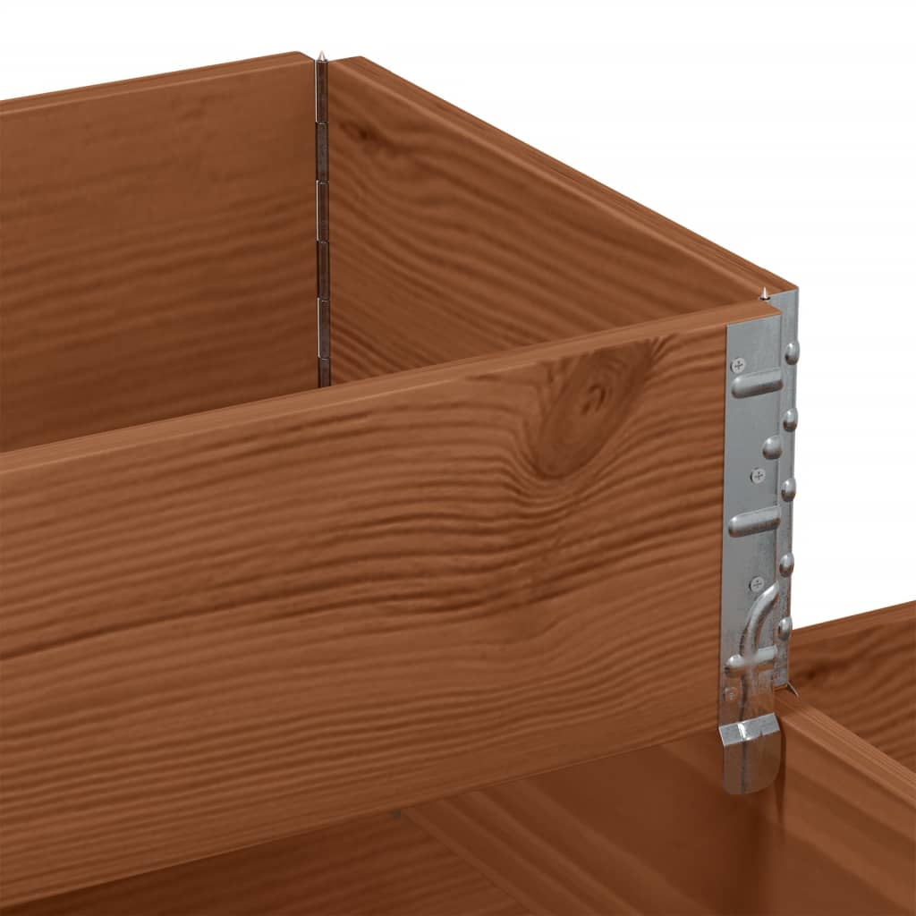 Fioriera Rialzata a 3 Livelli Marrone 120x80 cm Legno di Pino