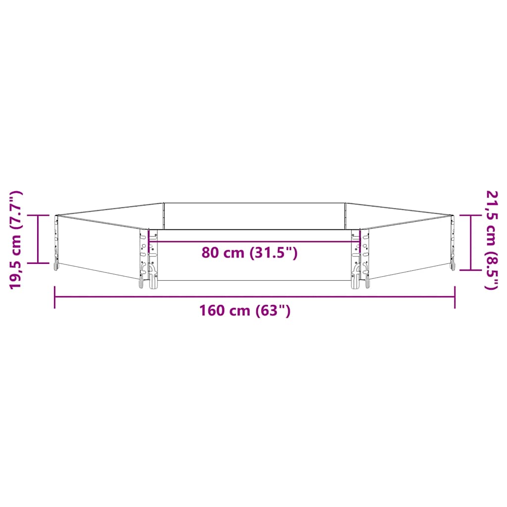 Fioriera Rialzata Esagonale 160x160cm Legno Massello di Pino