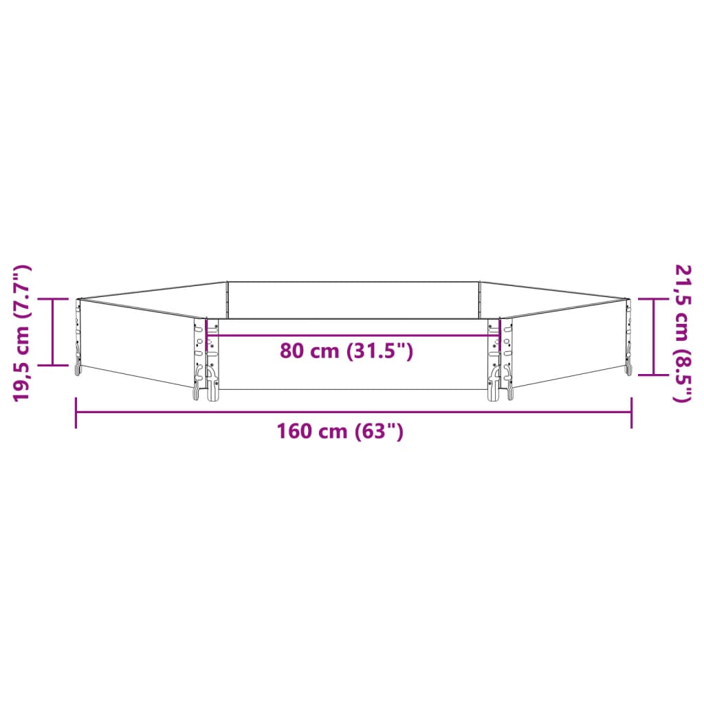 Fioriera Rialzata Esagonale Grigia 160x160cm Legno di Pino