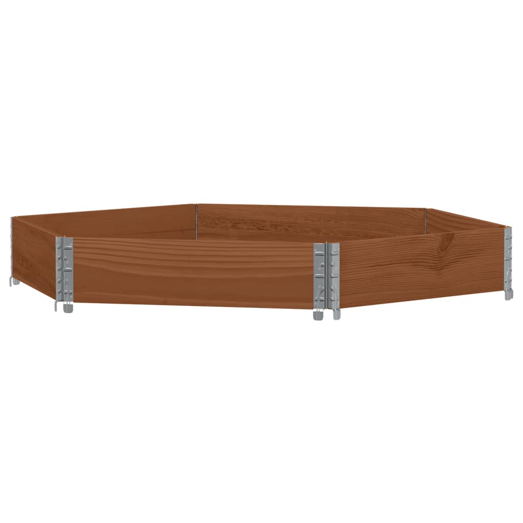 Fioriera Rialzata Esagonale Marrone 160x160 cm Legno di Pino