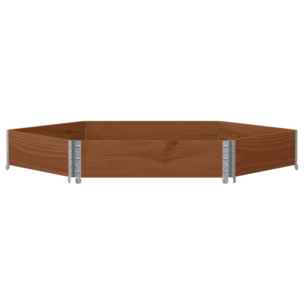 Fioriera Rialzata Esagonale Marrone 160x160 cm Legno di Pino