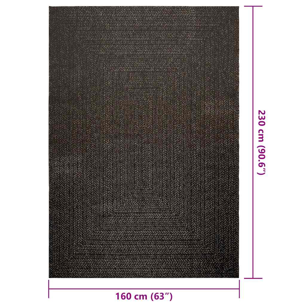 Tappeto ZIZUR Antracite 160x230 cm Aspetto Iuta Interni Esterni