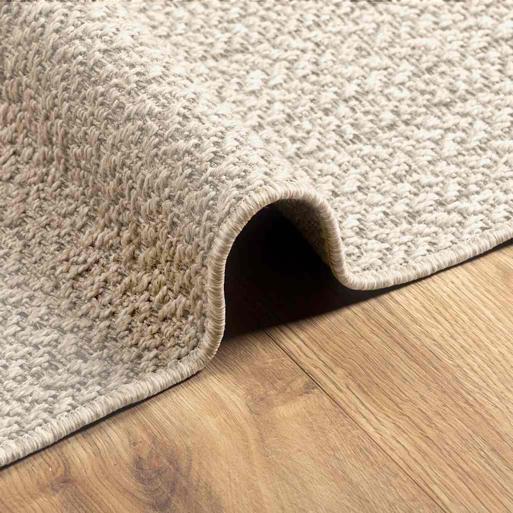 Tappeto ZIZUR Crema 120x120 cm Aspetto Iuta Interni ed Esterni