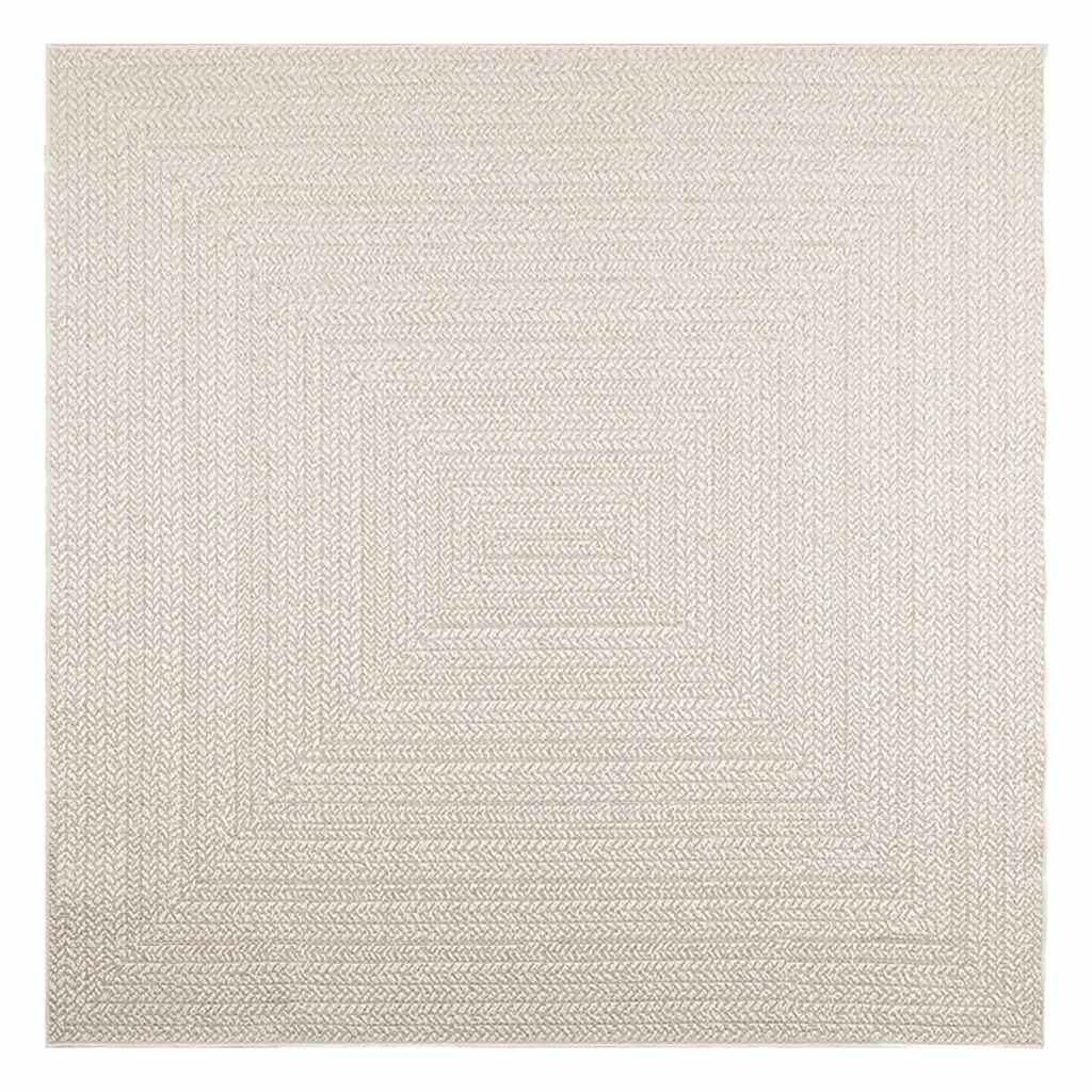 Tappeto ZIZUR Crema 200x200 cm Aspetto Iuta Interni ed Esterni