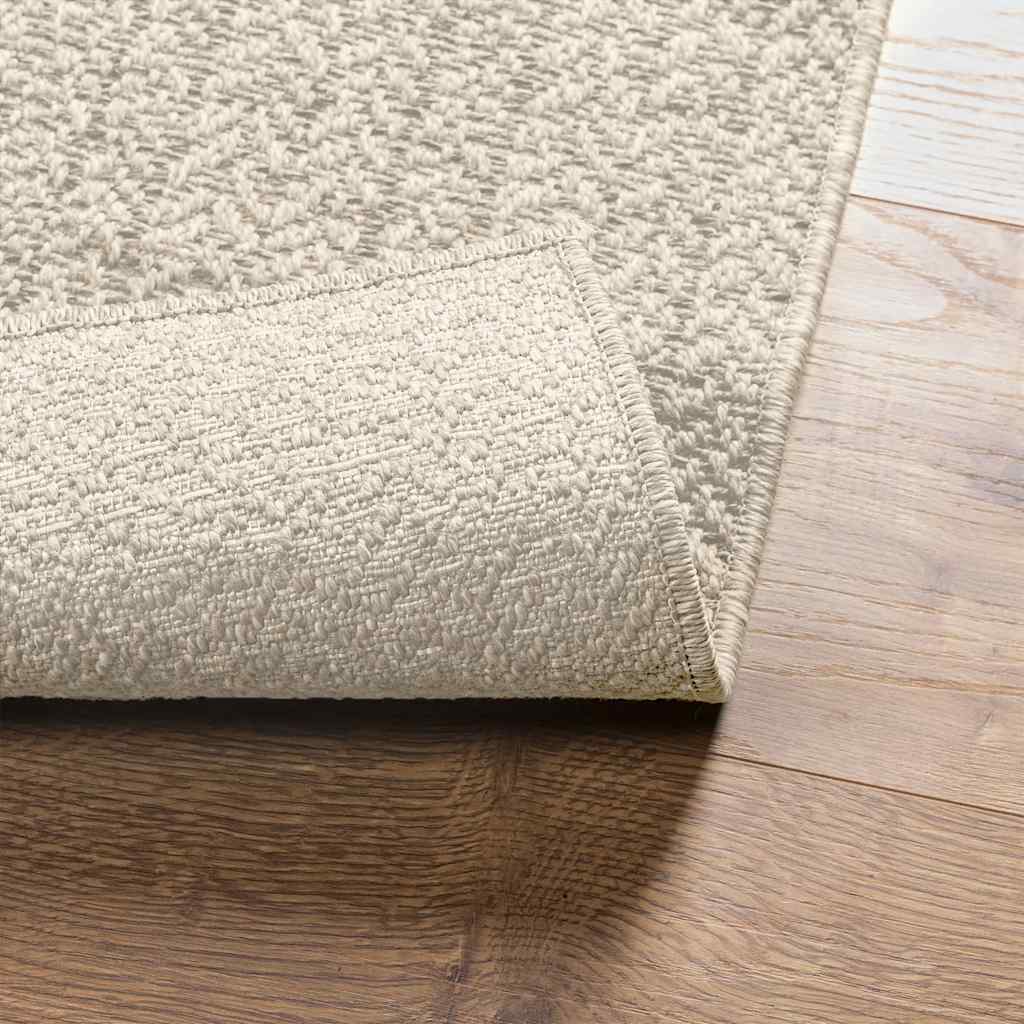 Tappeto ZIZUR Crema 200x200 cm Aspetto Iuta Interni ed Esterni