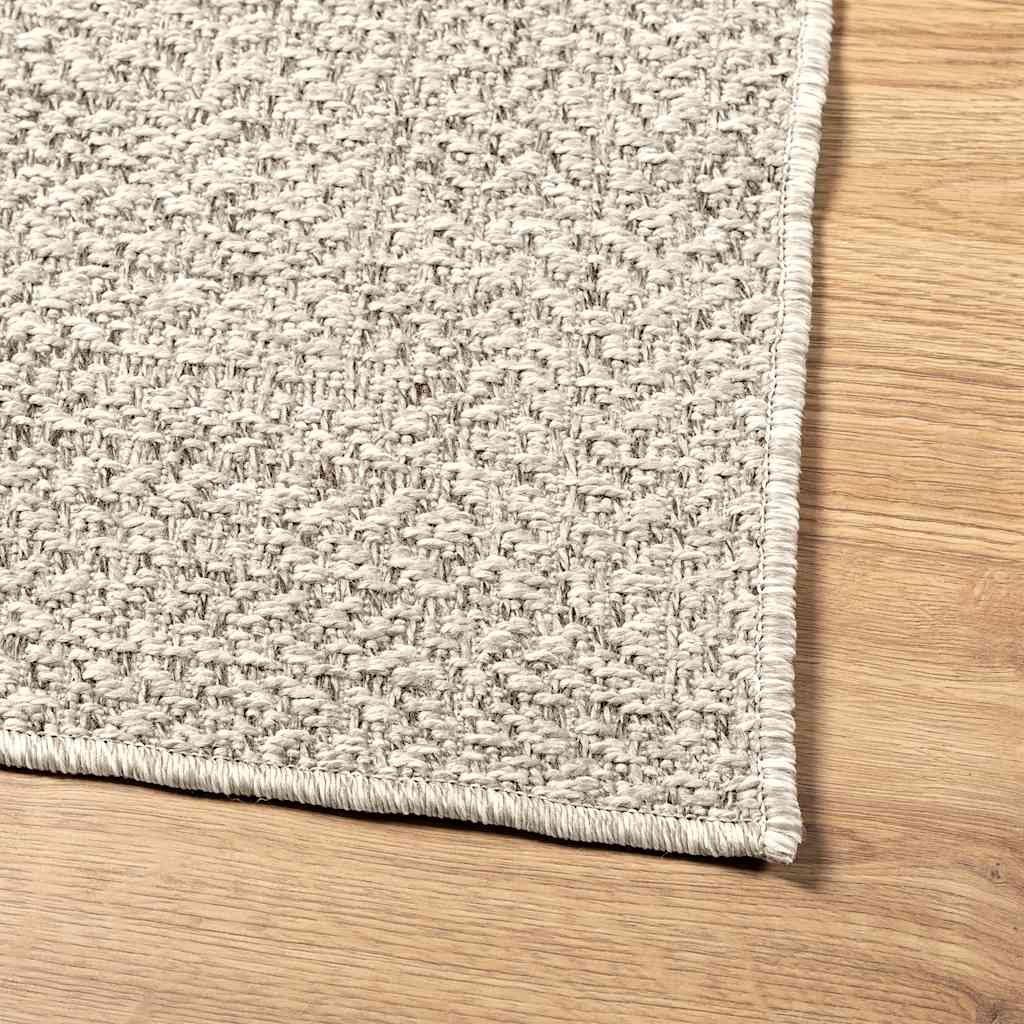 Tappeto ZIZUR Crema 240x240 cm Aspetto Iuta Interni ed Esterni