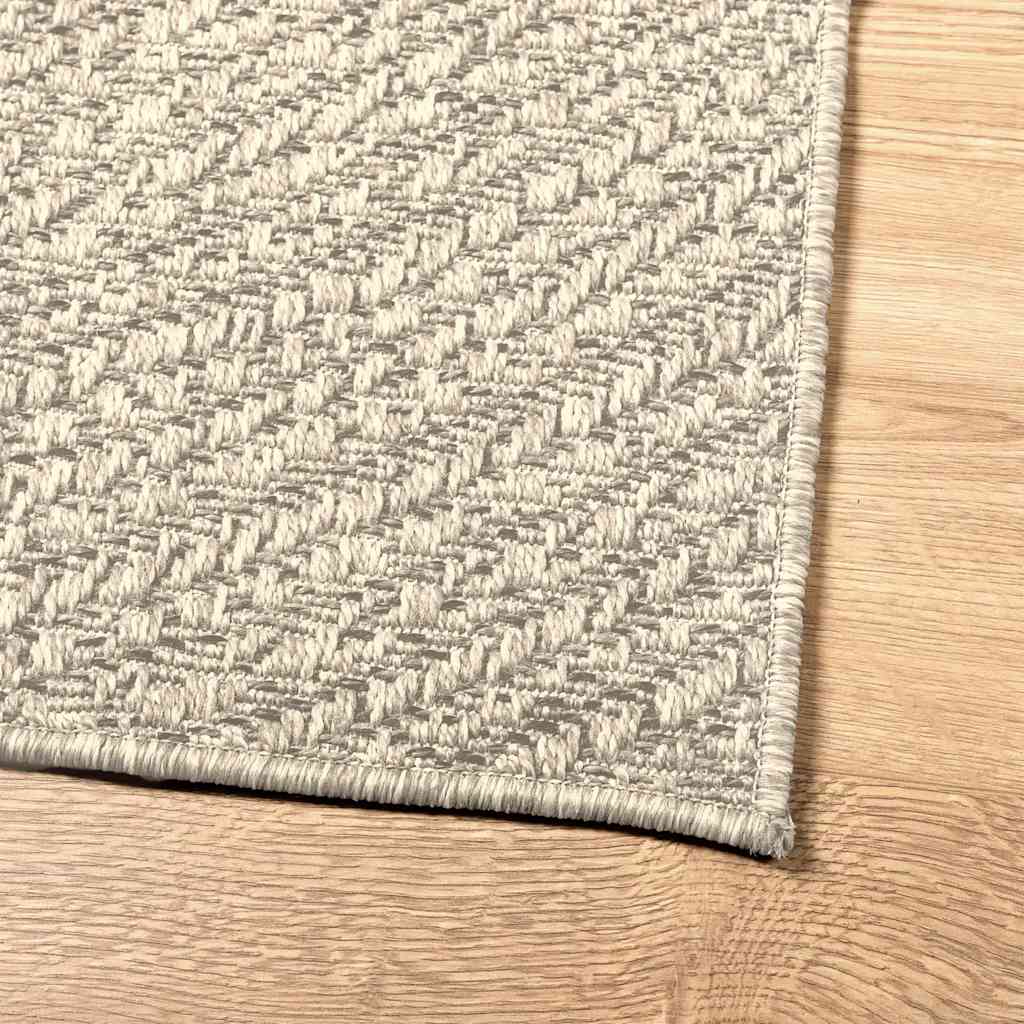 Tappeto ZIZUR Crema 100x200 cm Aspetto Iuta Interni ed Esterni
