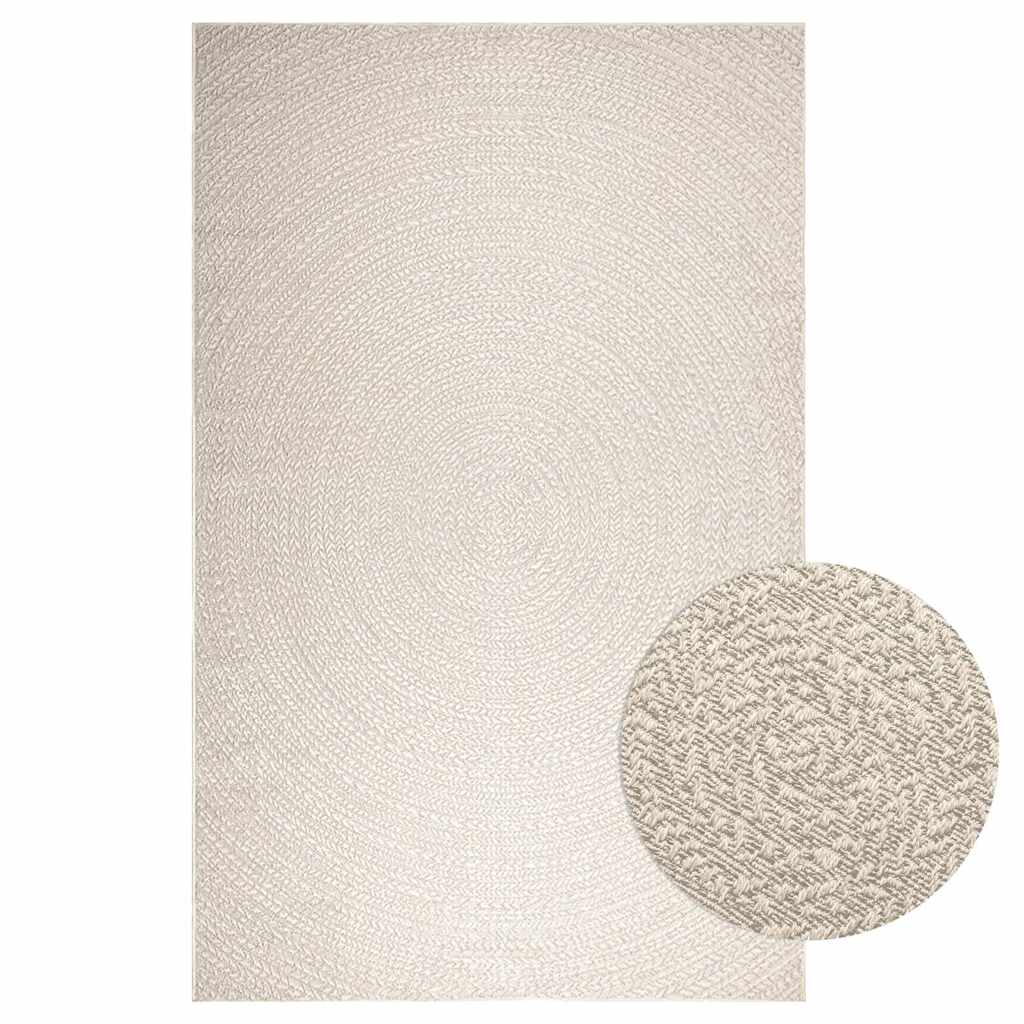 Tappeto ZIZUR Crema 200x290 cm Aspetto Iuta Interni ed Esterni